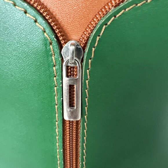 Green Vera Pelle Purse Genuine Italian Leather Crossbody Handbag New - Picture 4 of 10